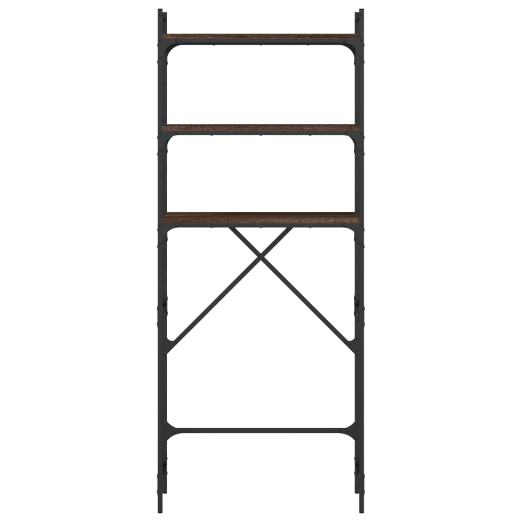 Tvättmaskinhylla brun ek 67x25x163 cm konstruerat trä