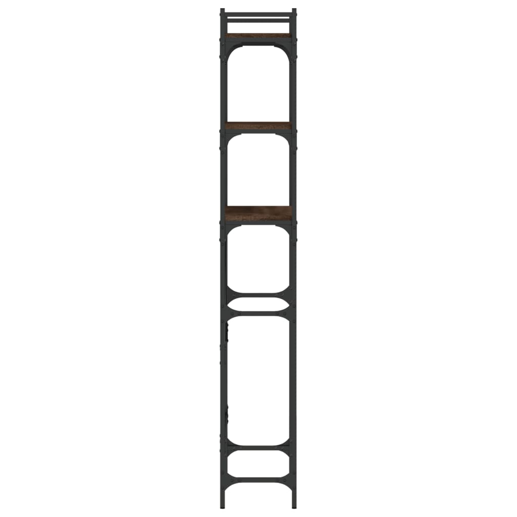 Tvättmaskinhylla brun ek 67x25x163 cm konstruerat trä