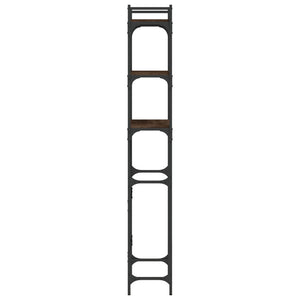 Tvättmaskinhylla brun ek 67x25x163 cm konstruerat trä