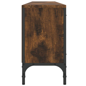 Tv-bänk med låda rökfärgad ek 200x25x44 cm konstruerat trä