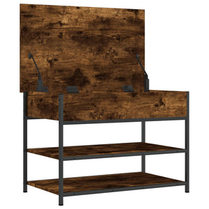 Skobänk rökfärgad ek 70x42,5x50 cm konstruerat trä