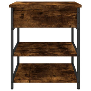 Skobänk rökfärgad ek 70x42,5x50 cm konstruerat trä