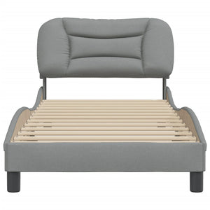 Bed Frame without Mattress "Hvar" Light Grey 80x200 cm Fabric