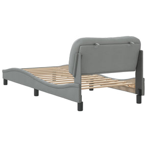 Bed Frame without Mattress "Hvar" Light Grey 80x200 cm Fabric