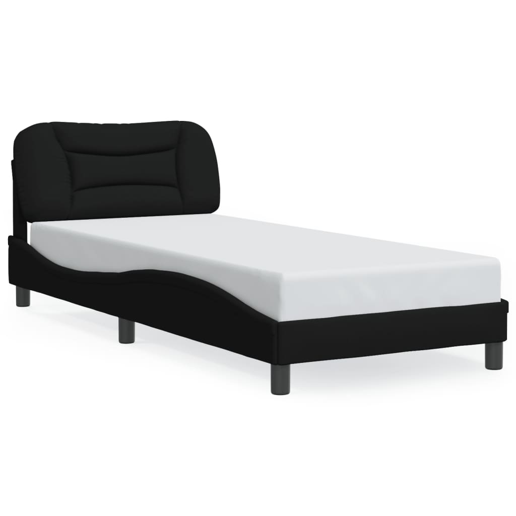 Bed Frame without Mattress "Hvar" Black 80x200 cm Fabric