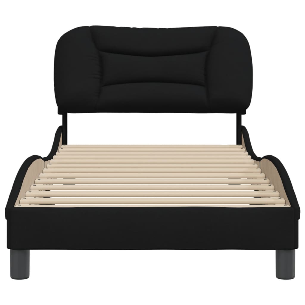 Bed Frame without Mattress "Hvar" Black 80x200 cm Fabric