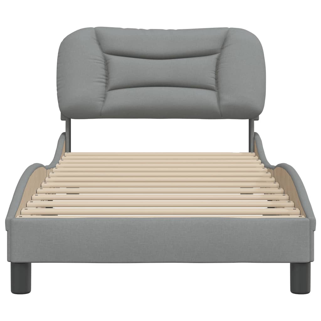 Bed Frame without Mattress "Hvar" Light Grey 90x190 cm Fabric