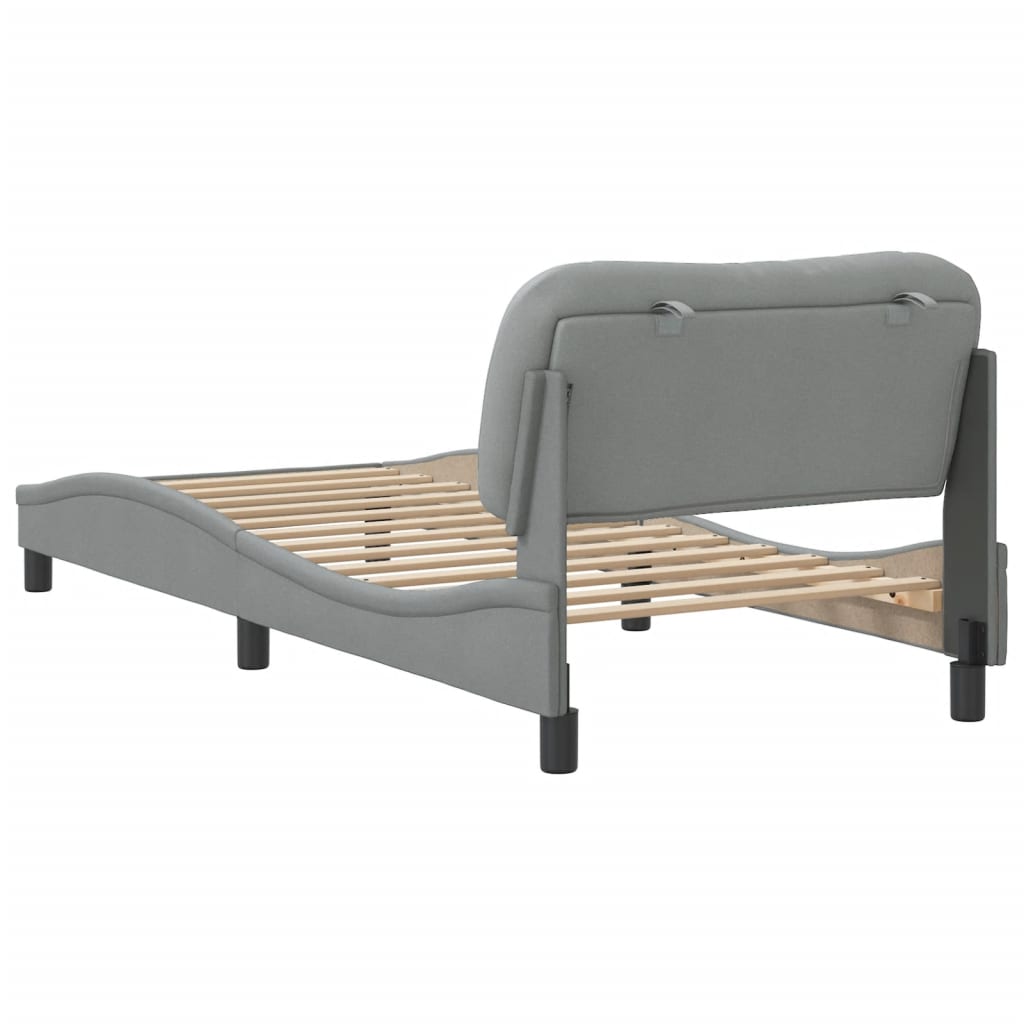 Bed Frame without Mattress "Hvar" Light Grey 90x190 cm Fabric