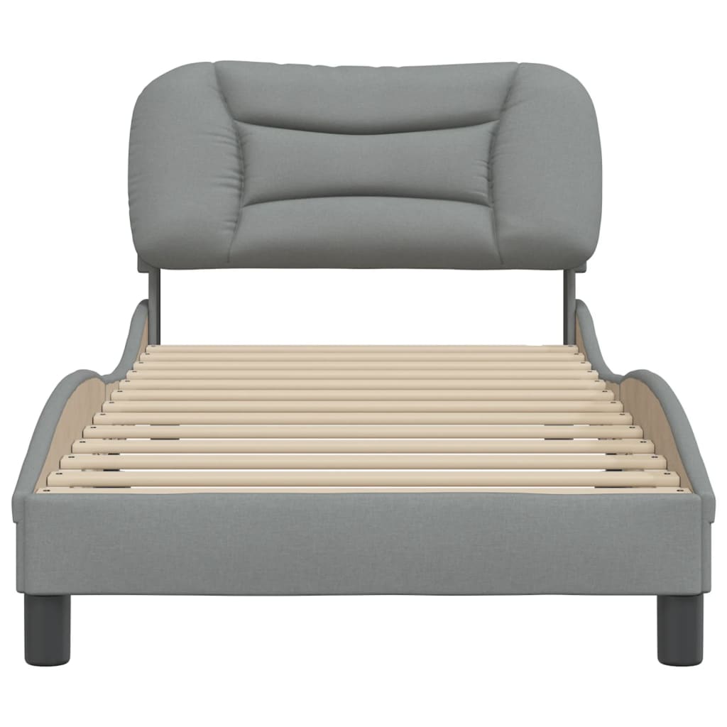 Bed Frame without Mattress "Hvar" Light Grey 90x200 cm Fabric