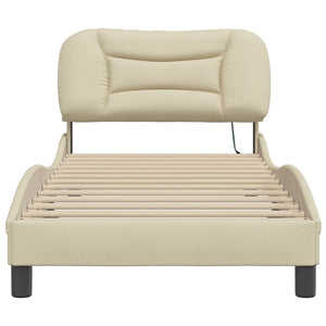 Bed Frame without Mattress "Hvar" Cream 90x200 cm Fabric
