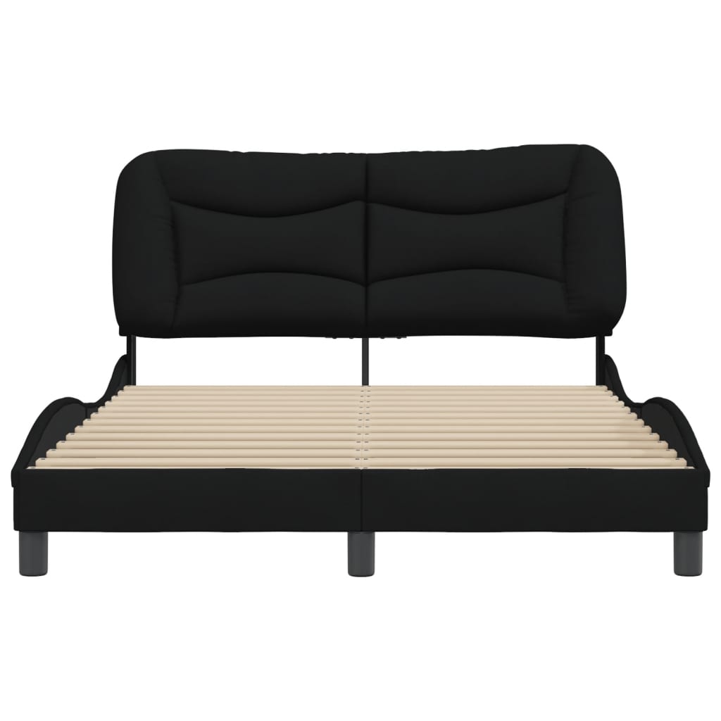Bed Frame without Mattress "Hvar" Black 120x200 cm Fabric