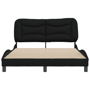 Bed Frame without Mattress "Hvar" Black 120x200 cm Fabric