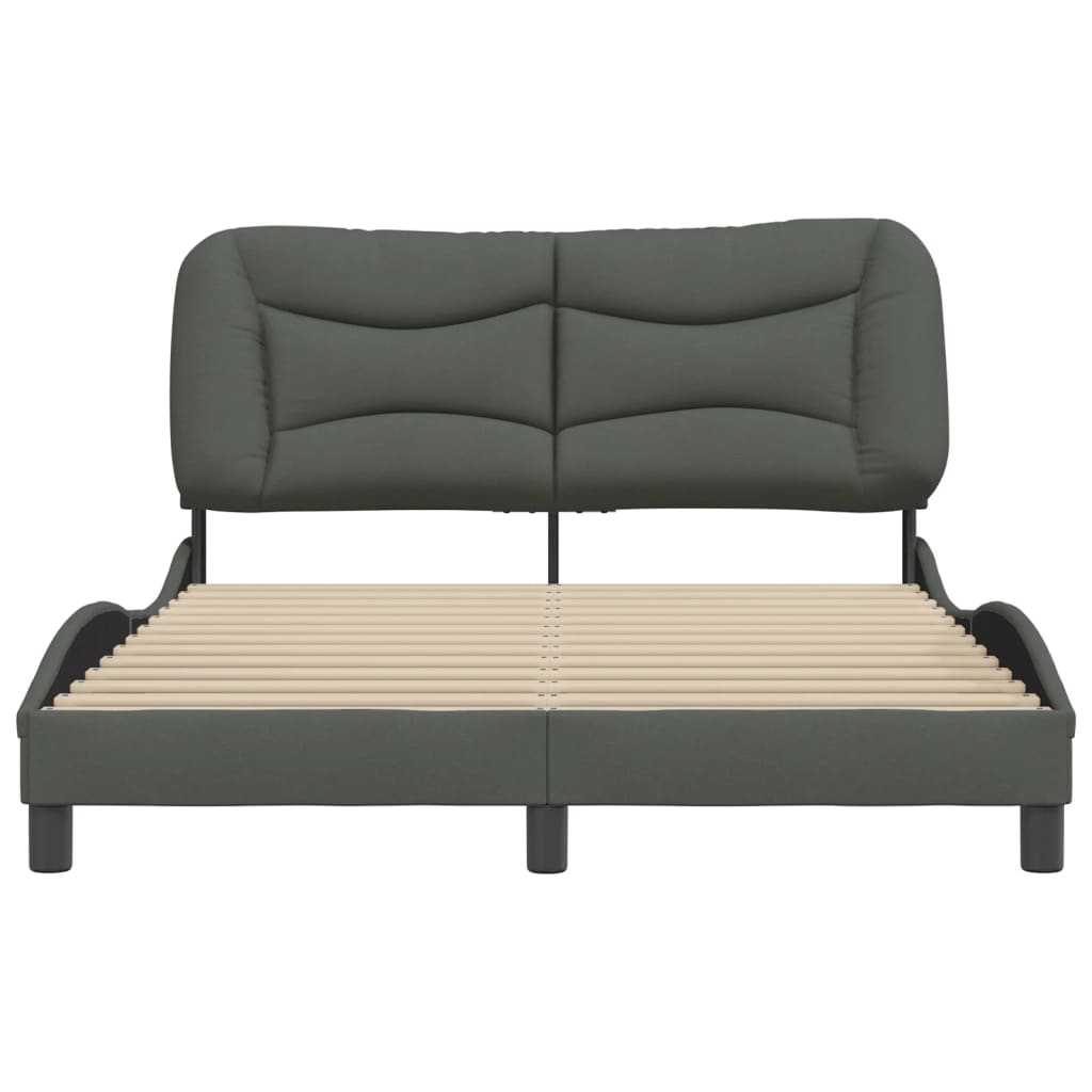 Bed Frame without Mattress "Hvar" Dark Grey 140x190 cm Fabric