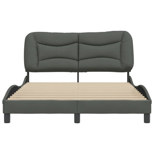 Bed Frame without Mattress "Hvar" Dark Grey 140x190 cm Fabric