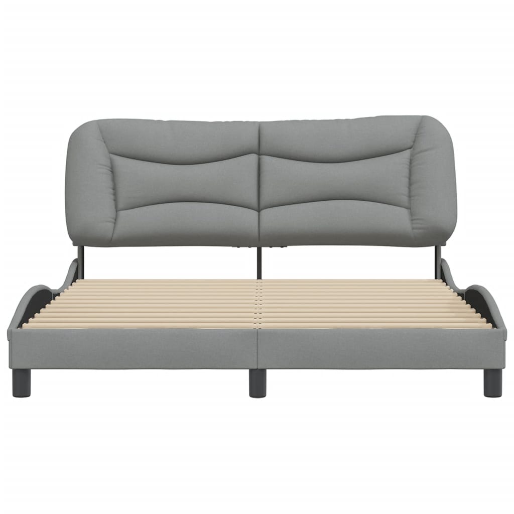 Bed Frame without Mattress "Hvar" Light Grey 160x200 cm Fabric