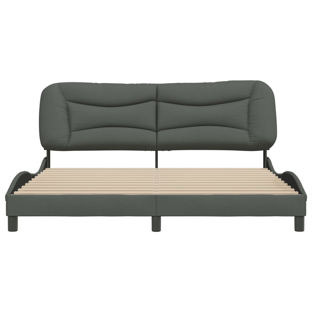 Bed Frame without Mattress "Hvar" Dark Grey 180x200 cm Fabric