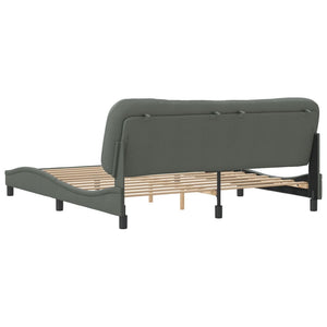 Bed Frame without Mattress "Hvar" Dark Grey 180x200 cm Fabric