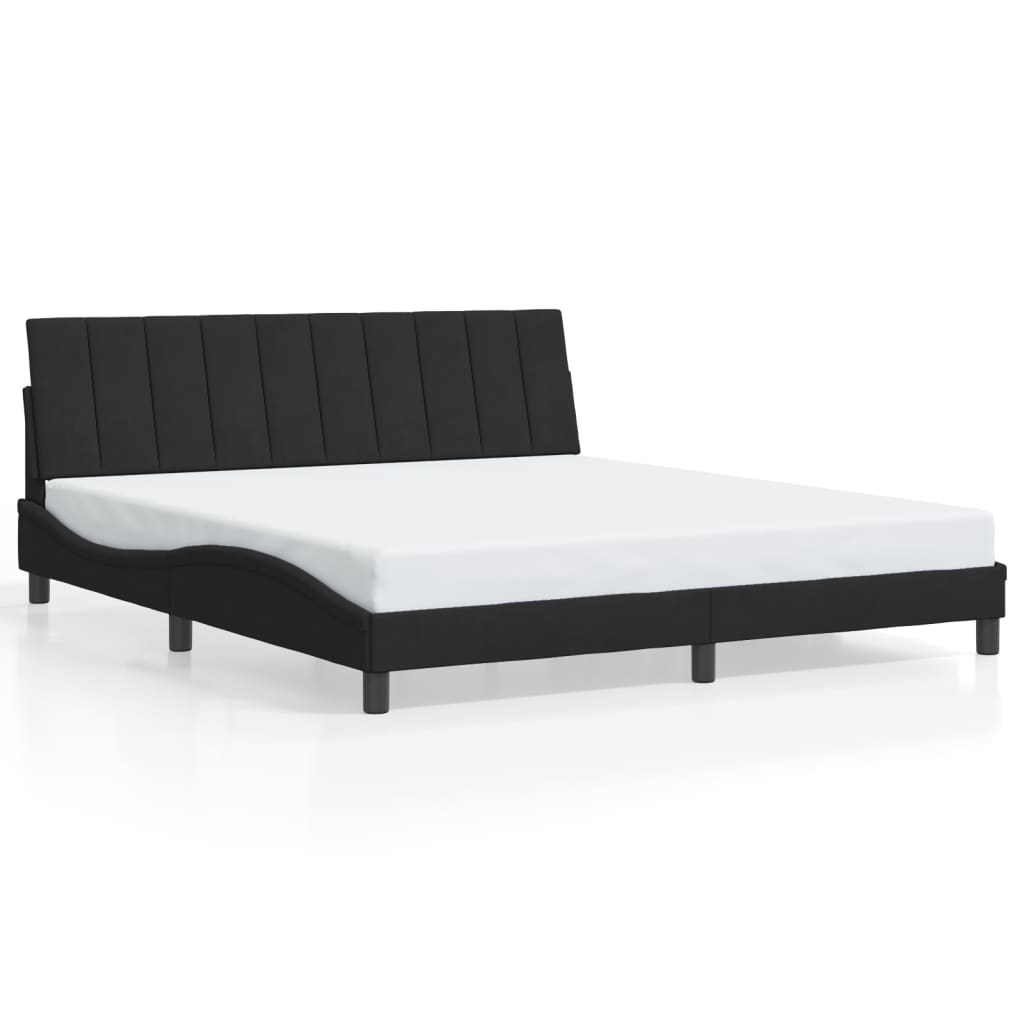 Bed Frame without Mattress "Hanko" Black 180x200 cm Velvet