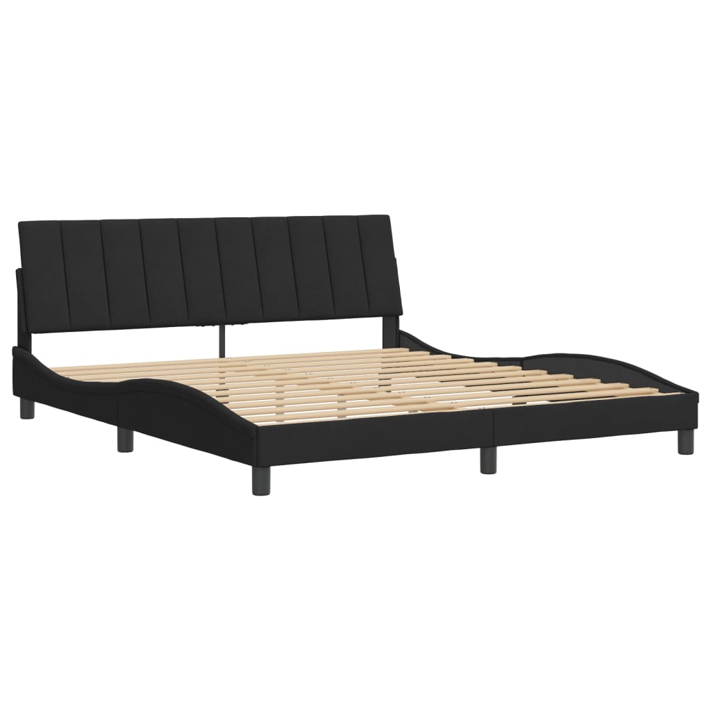 Bed Frame without Mattress "Hanko" Black 180x200 cm Velvet