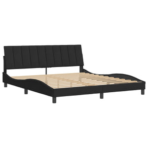Bed Frame without Mattress "Hanko" Black 180x200 cm Velvet