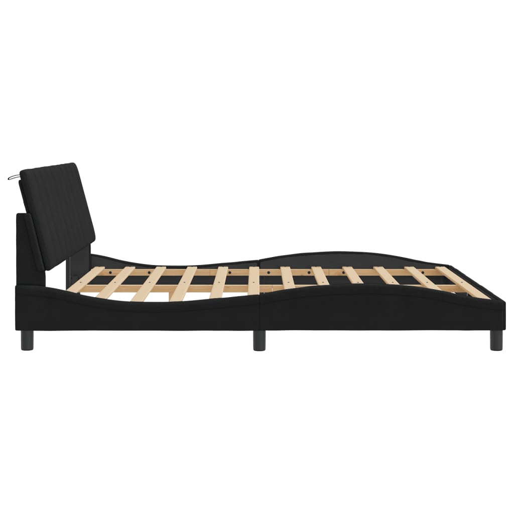 Bed Frame without Mattress "Hanko" Black 180x200 cm Velvet