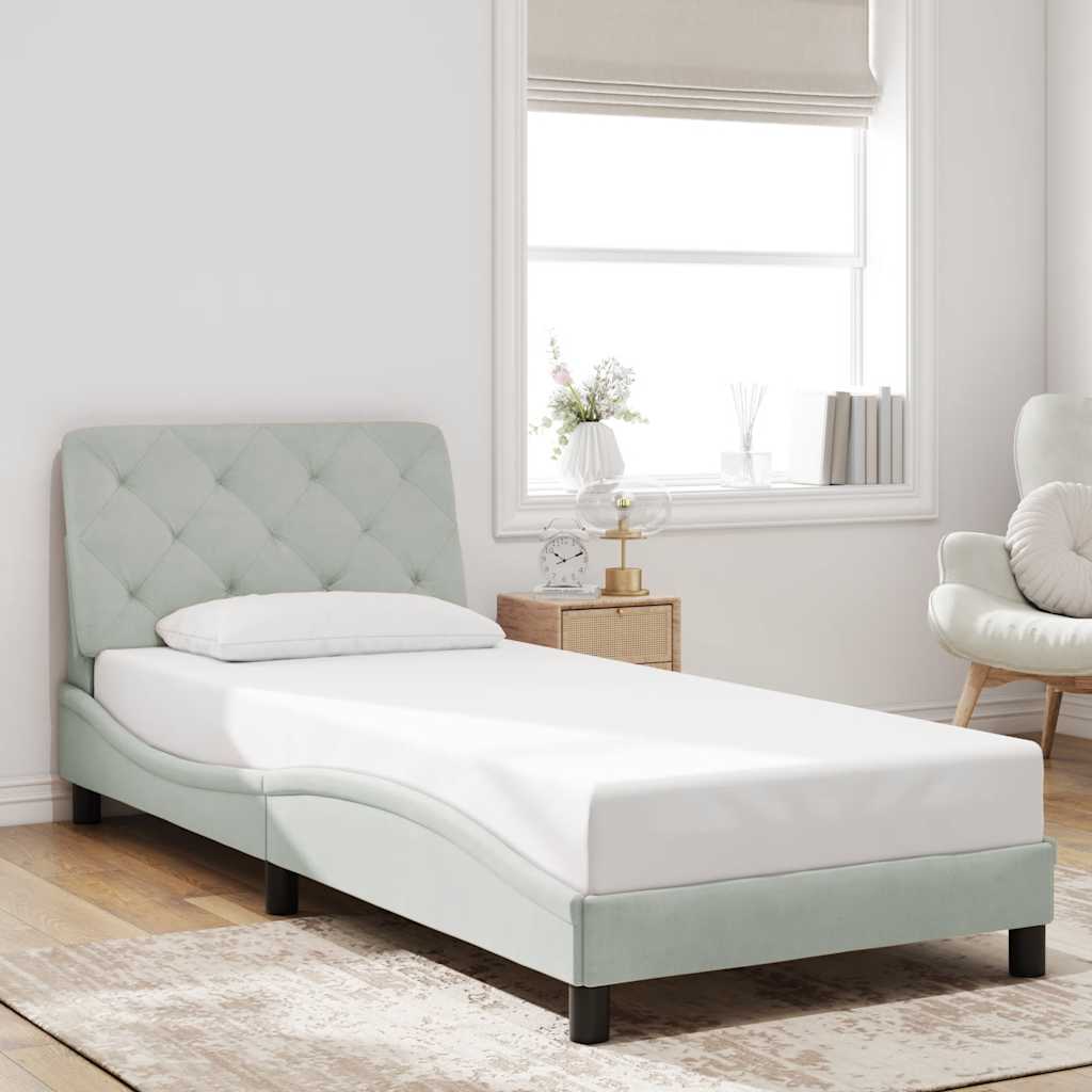 Bed Frame without Mattress Light Grey 80x200 cm Velvet