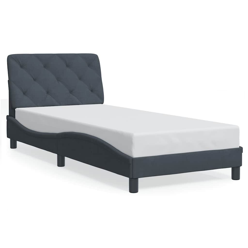 Bed Frame without Mattress Dark Grey 80x200 cm Velvet