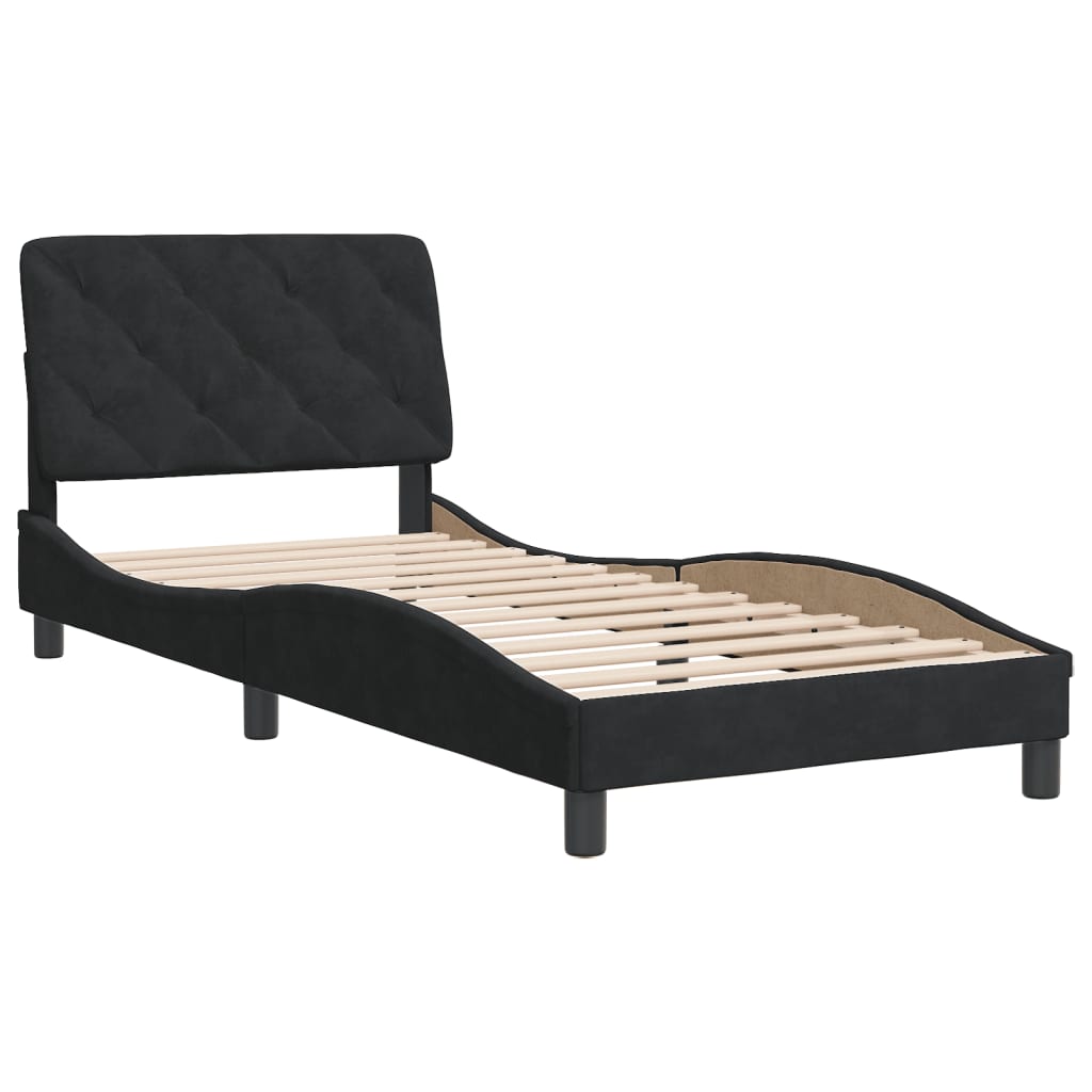 Bed Frame without Mattress Black 80x200 cm Velvet
