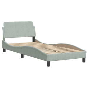 Bed Frame without Mattress Light Grey 90x190 cm Velvet