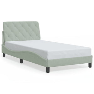 Bed Frame without Mattress Light Grey 100x200 cm Velvet