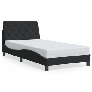 Bed Frame without Mattress Black 100x200 cm Velvet