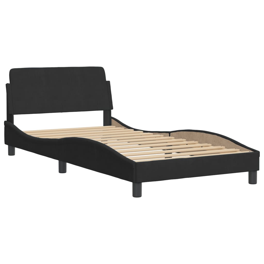 Bed Frame without Mattress Black 100x200 cm Velvet