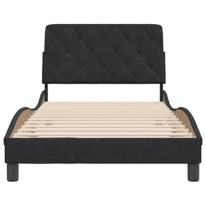 Bed Frame without Mattress Black 100x200 cm Velvet