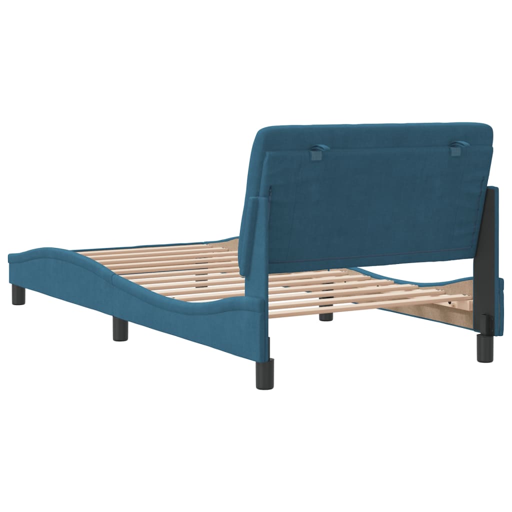 Bed Frame without Mattress Blue 100x200 cm Velvet