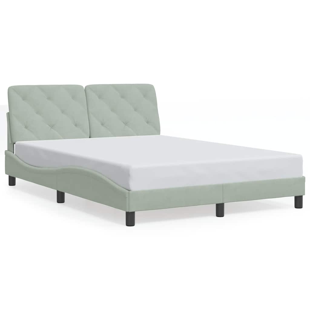 Bed Frame without Mattress Light Grey 120x200 cm Velvet
