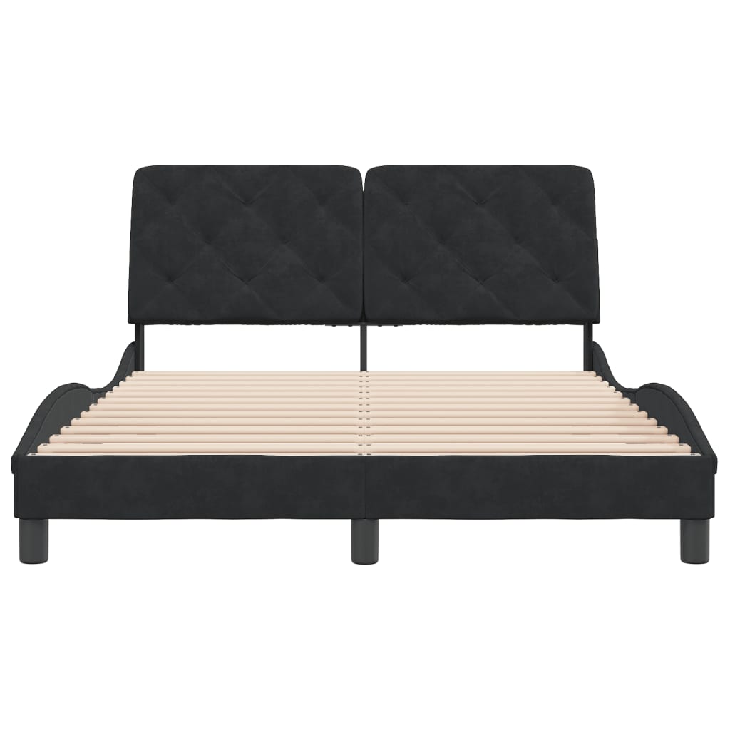 Bed Frame without Mattress Black 140x190 cm Velvet