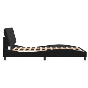 Bed Frame without Mattress Black 140x190 cm Velvet