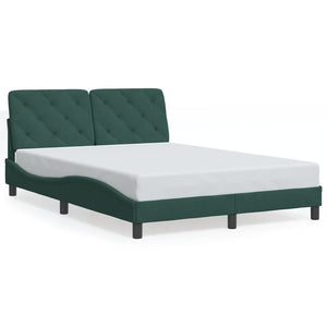 Bed Frame without Mattress Dark Green 140x190 cm Velvet