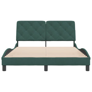 Bed Frame without Mattress Dark Green 140x190 cm Velvet