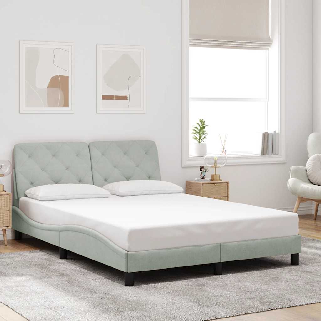 Bed Frame without Mattress Light Grey 140x200 cm Velvet