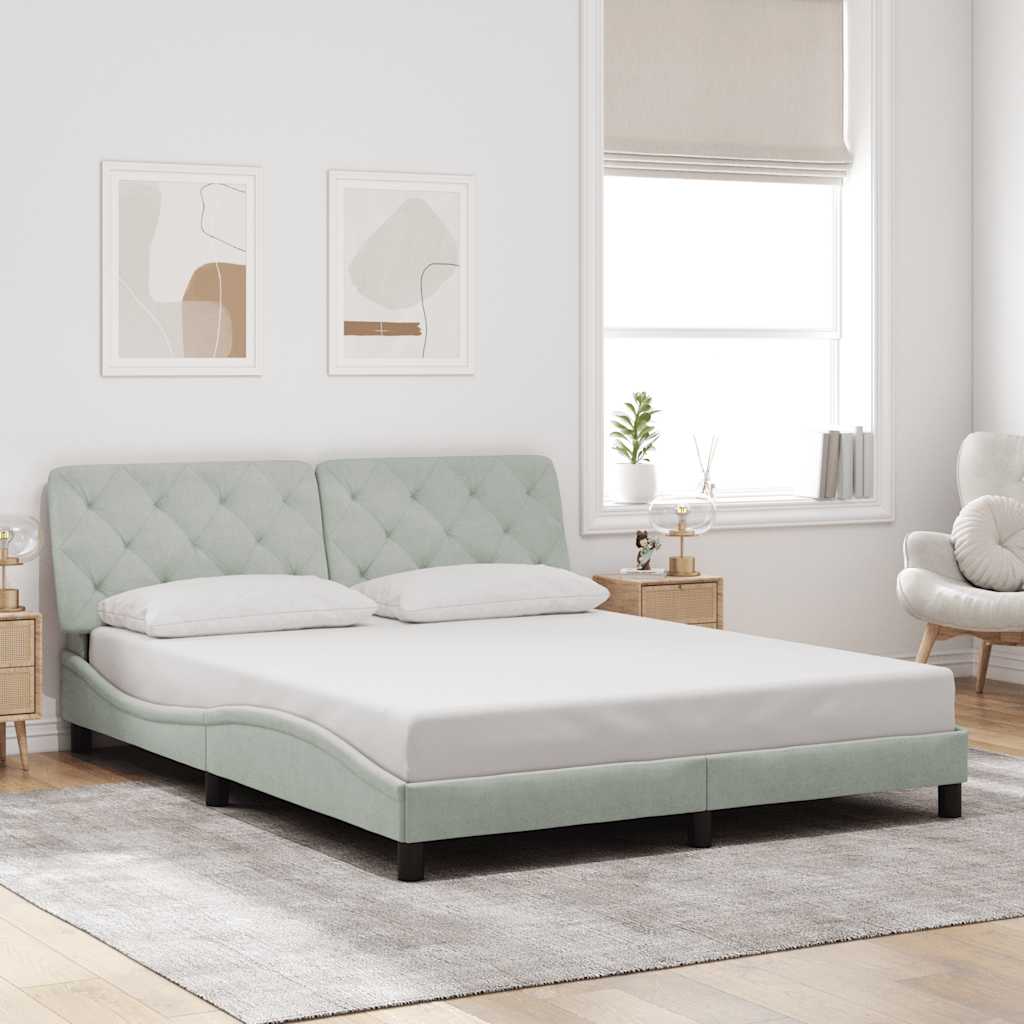 Bed Frame without Mattress Light Grey 160x200 cm Velvet
