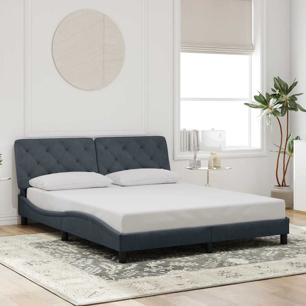 Bed Frame without Mattress Dark Grey 160x200 cm Velvet