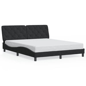 Bed Frame without Mattress Black 160x200 cm Velvet