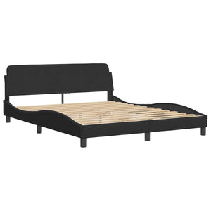 Bed Frame without Mattress Black 160x200 cm Velvet