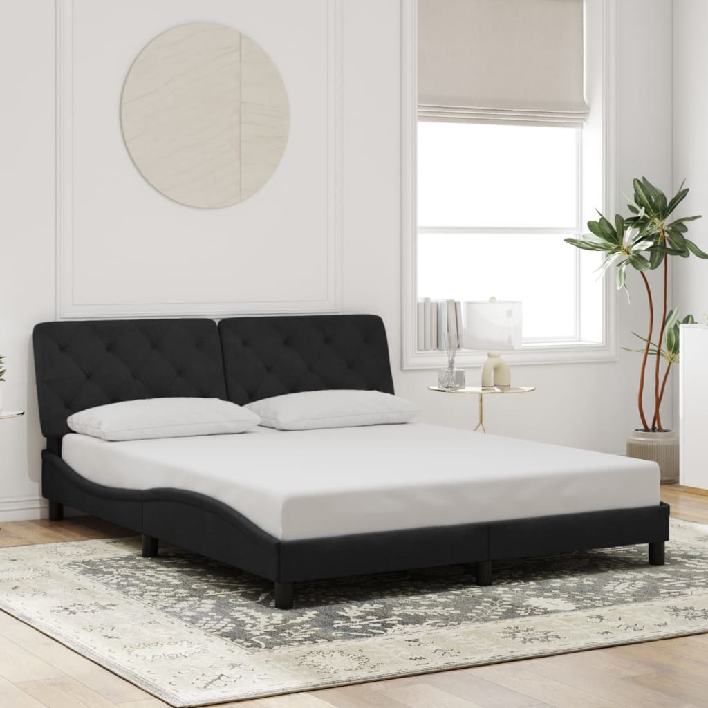 Bed Frame without Mattress Black 160x200 cm Velvet