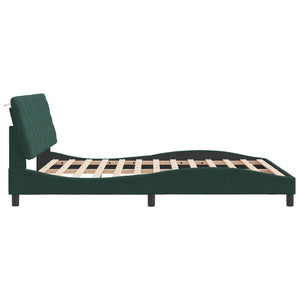 Bed Frame without Mattress Dark Green 160x200 cm Velvet