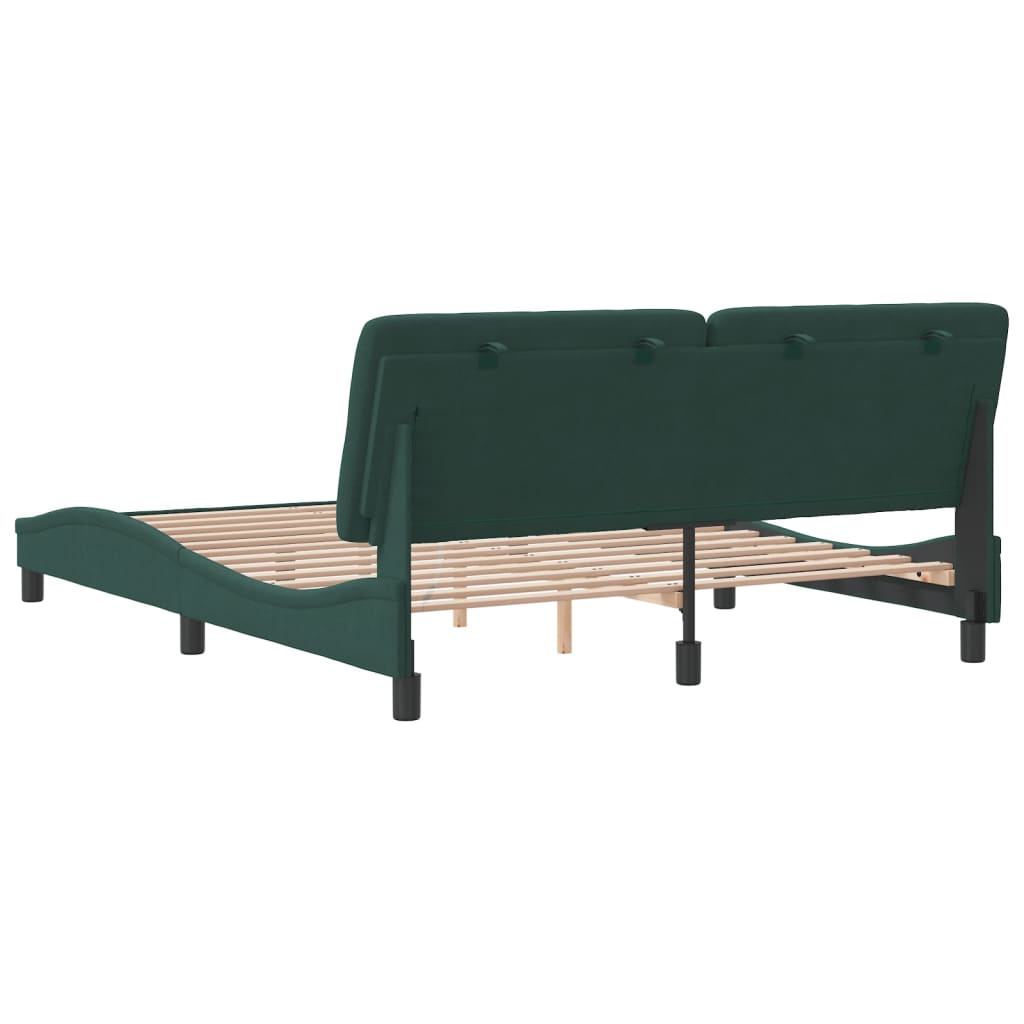 Bed Frame without Mattress Dark Green 160x200 cm Velvet