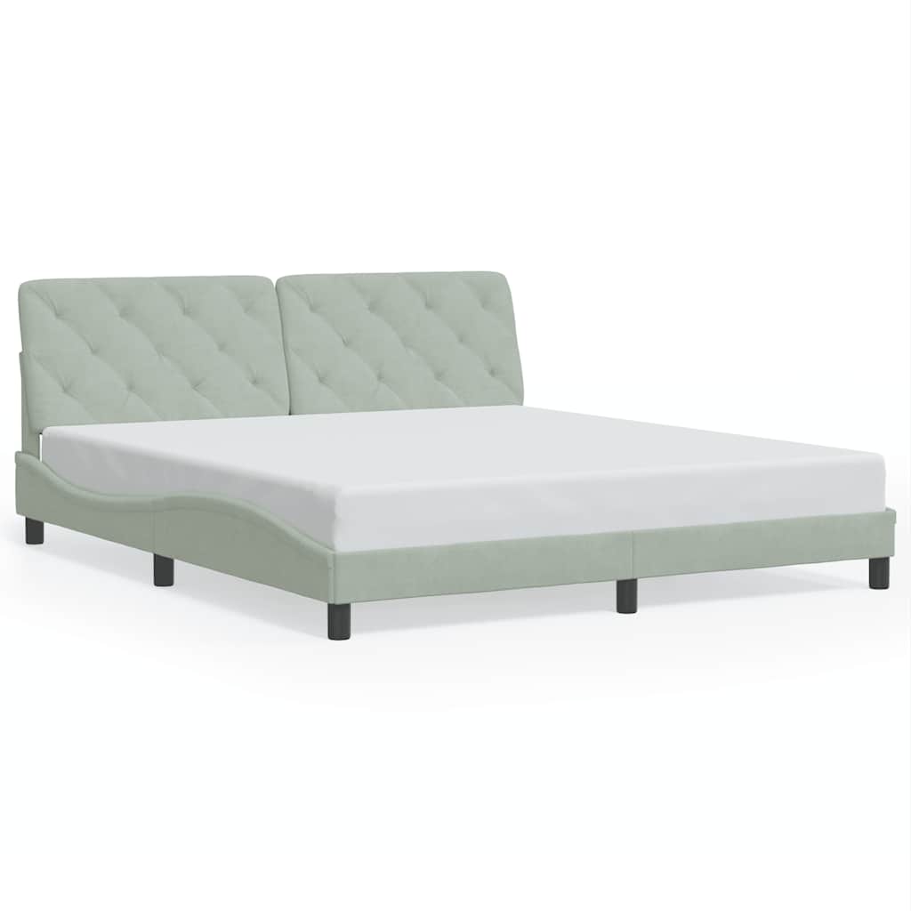 Bed Frame without Mattress Light Grey 180x200 cm Velvet