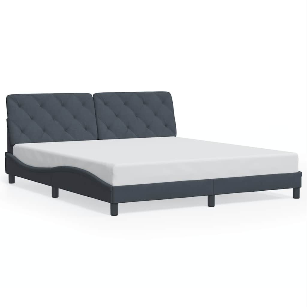 Bed Frame without Mattress Dark Grey 180x200 cm Velvet