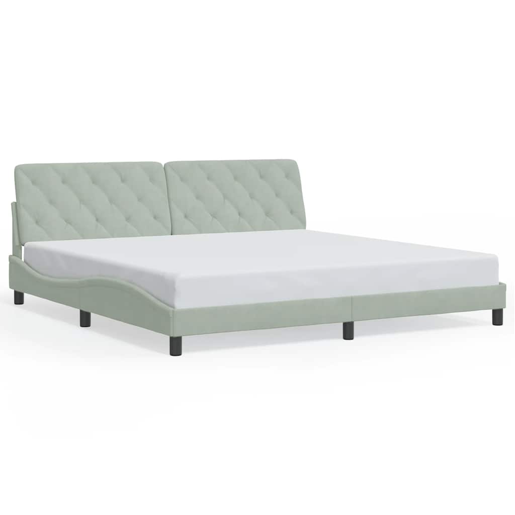Bed Frame without Mattress Light Grey 200x200 cm Velvet